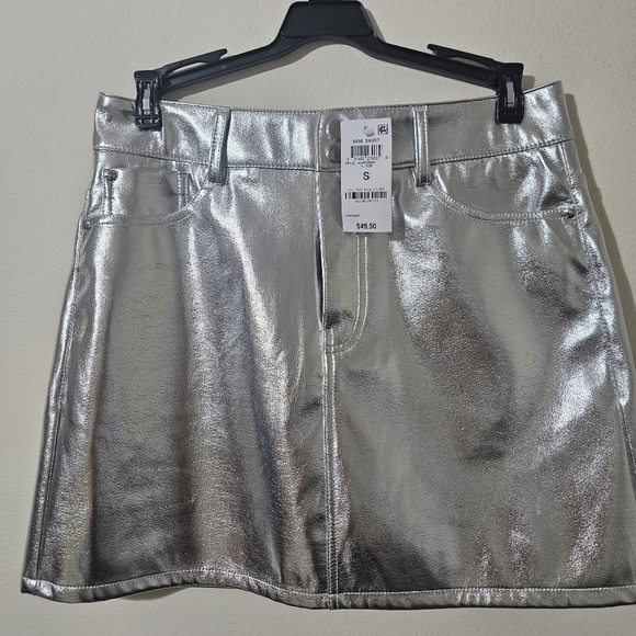 And Now This Metallic Faux Leather Mini Skirt NWT! - Picture 10 of 11